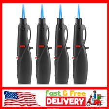 4-Pack Jet Torch Lighter – Adjustable Flame, Windproof, Refillable Butane, NEW