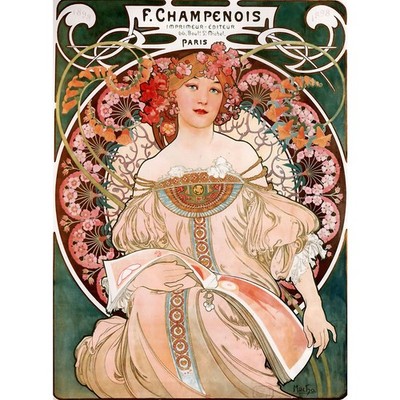 Champenois by Alphonse Mucha - 30x40 Inch Rolled Canvas Wall Art Print