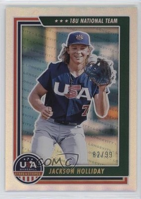 2022 Panini USA Baseball Stars & Stripes Holo Gold 82/99 Jackson Holliday 08v9