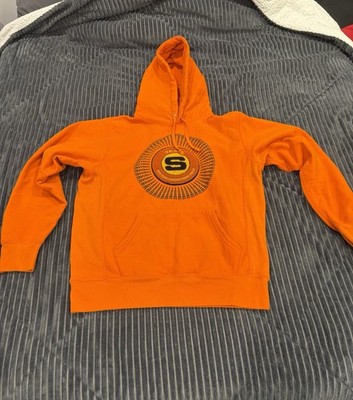 Supreme Team S Logo Orange Pullover Hoodie Hooded Kangaroo Pocket Medium
