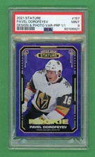 Pavel Dorofeyev 2021-22 Upper Deck Stature 1/1 Rookie Card #157 PSA 9. rookie card picture