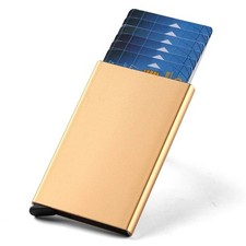 RFID Pop-Up Wallet Minimalist Credit Card Holder Metal Case for Men Women