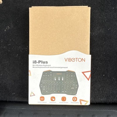 VIBOTON i8-Plus Mini Wireless RF Keyboard Built-In Touchpad Black English