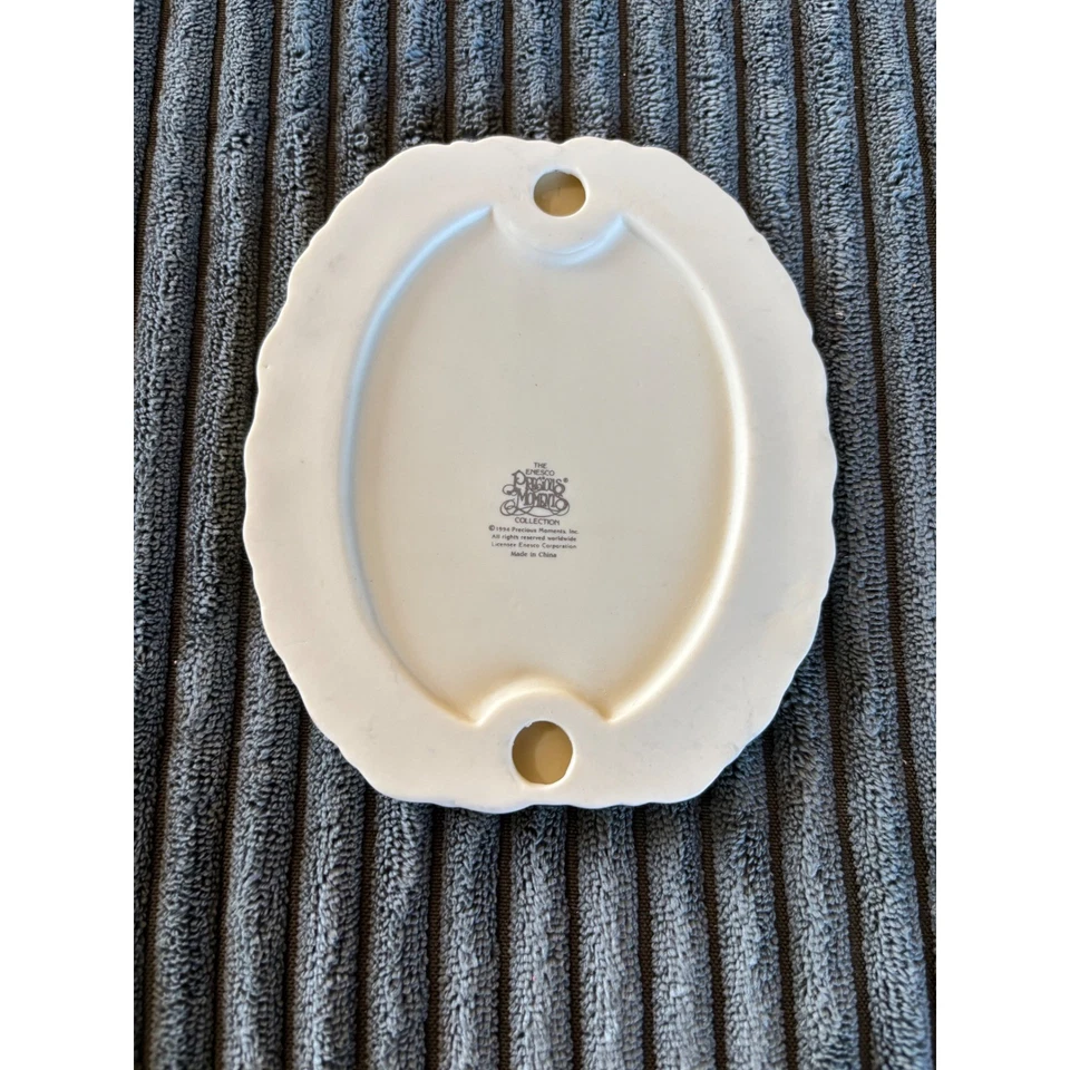 Vintage Precious Moments Collection Oval Wall Make A Joyful Noise Girl Goose Art - Image 2 of 3