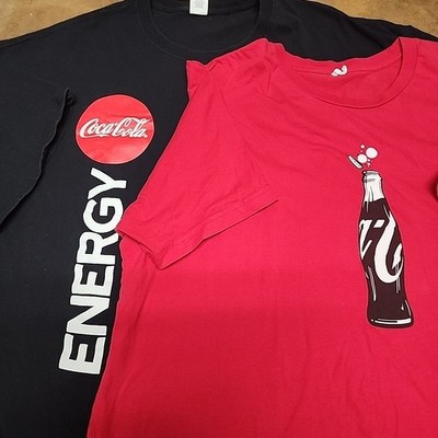 (2) Coca Cola Coke Men s Tshirts Size 3XL black red short sleeved