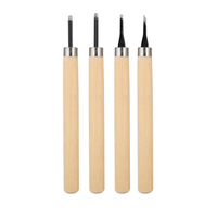 Holzschnitzmesser Set 4-Teilig Mit Griff Aus Holz Und GehäRtetem Stahl FüR Holz
