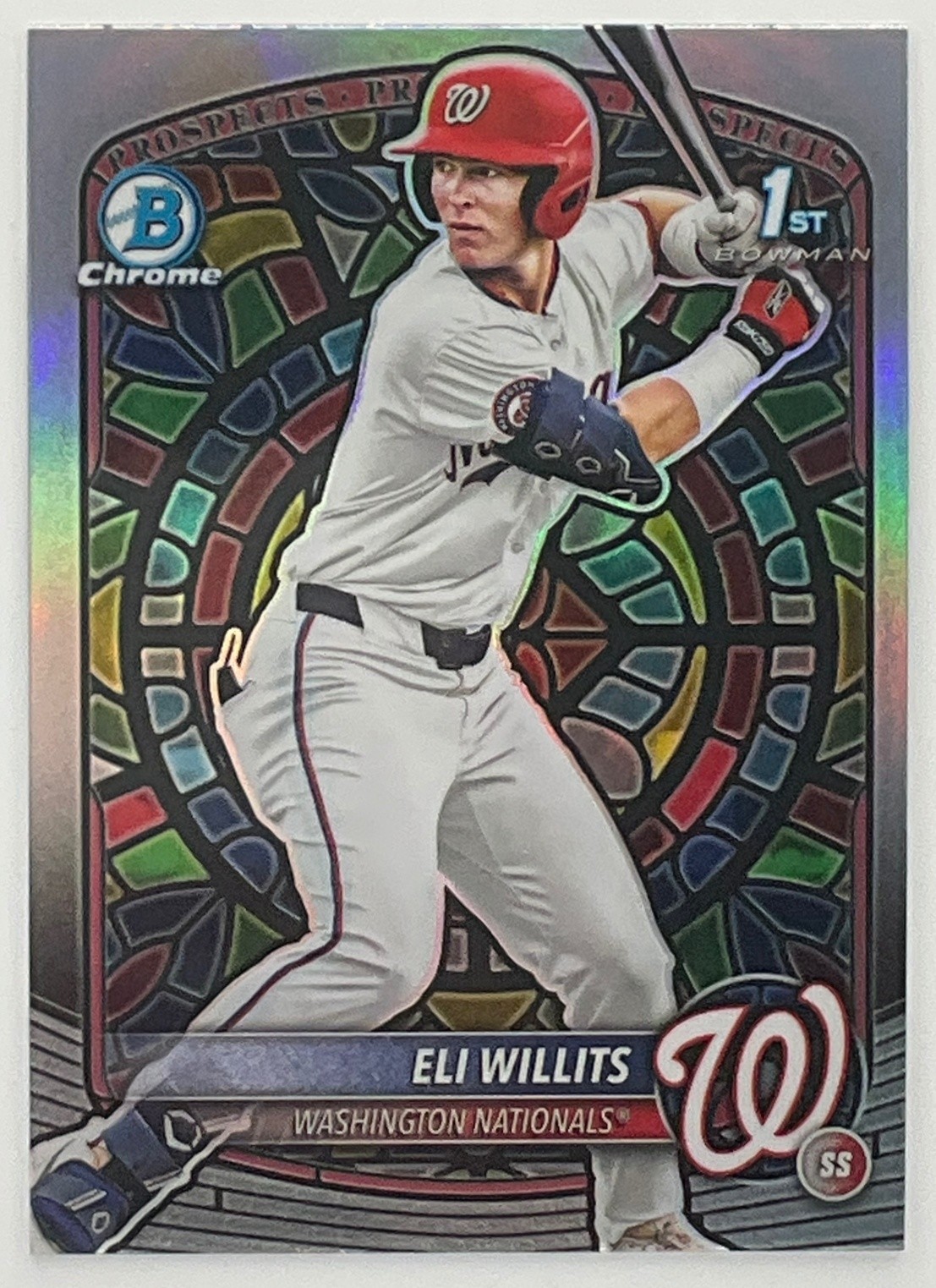 2025 Bowman Draft Eli Willits Chrome Etched In Glass Variation Nationals