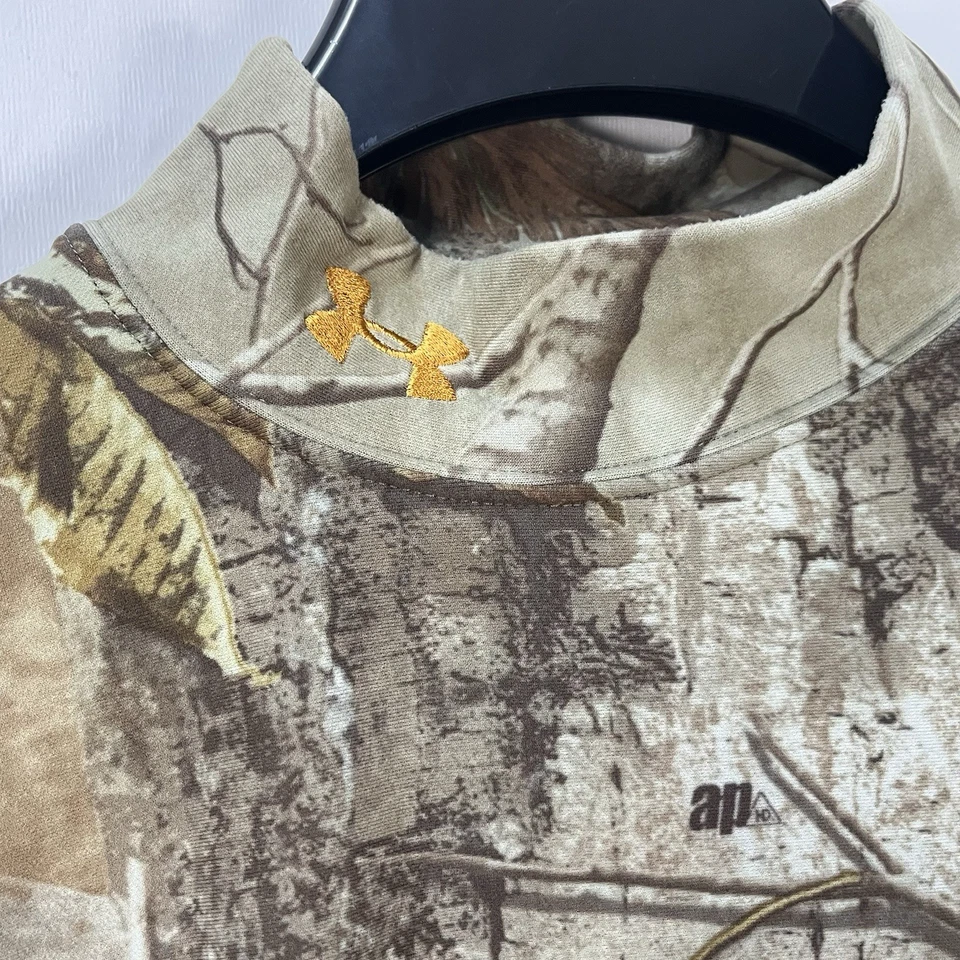 UNDER ARMOUR AP HD REALTREE HARDWOODS CAMO MOCK NECK BASELAYER SIZE L FITTED - Image 2 of 4