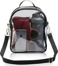 Clear Untinted Crossbody Bag Stadium Approved Men and Women for Festivals Arenas