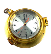 Ship's Time Schiffsuhr  Wanduhr  Messing Quartz  ca. 20 cm Durchmesser Vintage