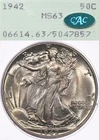 1942 50C PCGS MS63 CAC Rattler OGH Walking Liberty Half Dollar Silver