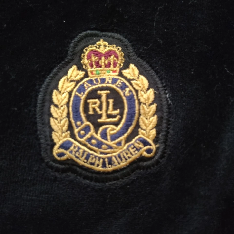 Sudadera Vintage Ralph Lauren LRL Terciopelo Talla 2X 1/4 Cremallera Cresta Logo *DEFECTO* Foto 3 de 4