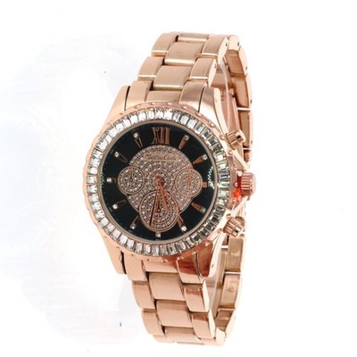 Men's  Motres Carlo Rose Gold Hip Hop Watch 41.5mm with Baguette CZ Crystals