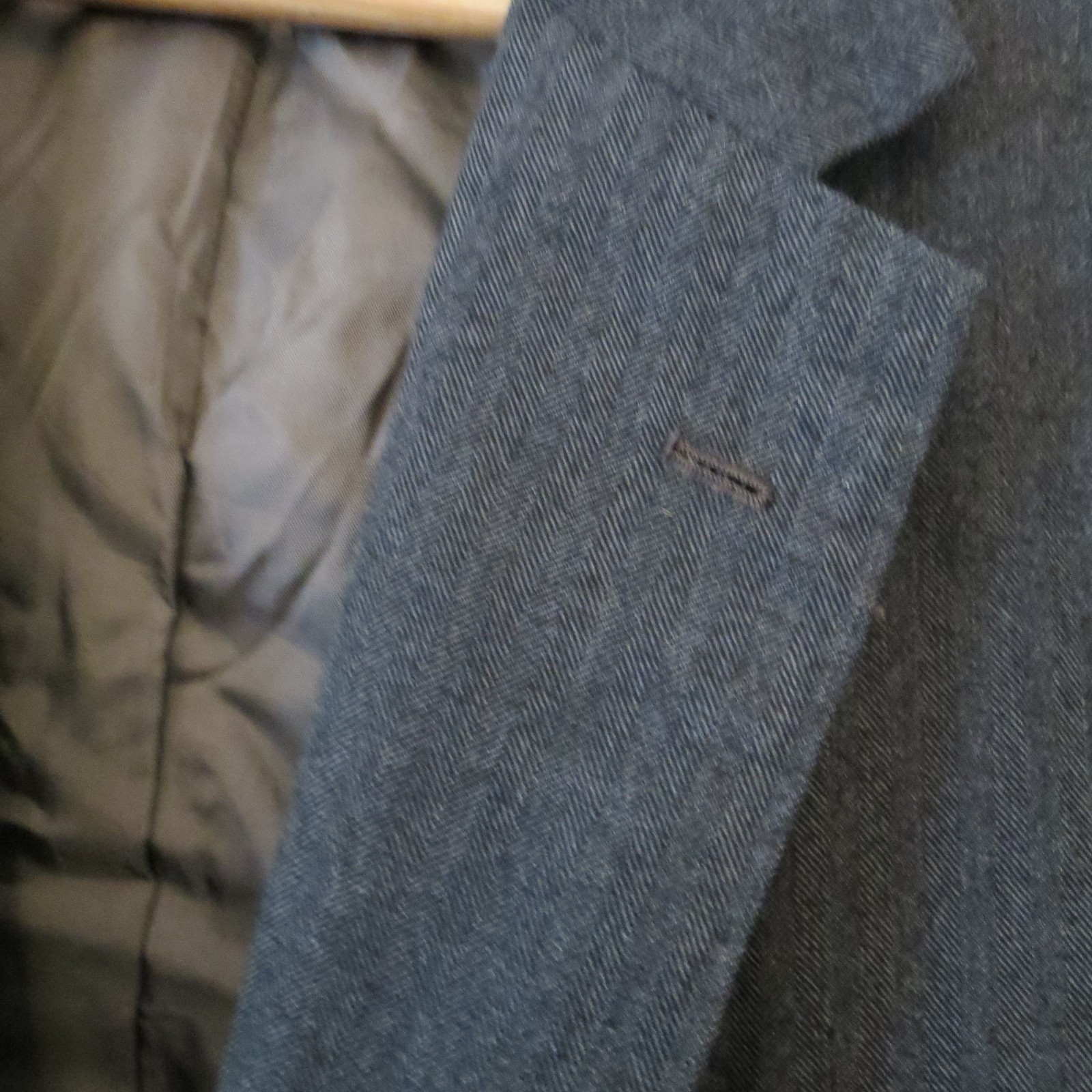 FILA J.G. su misura Giacca di lana Chappell Blazer 38 grigio spina di pesce Savile Row London