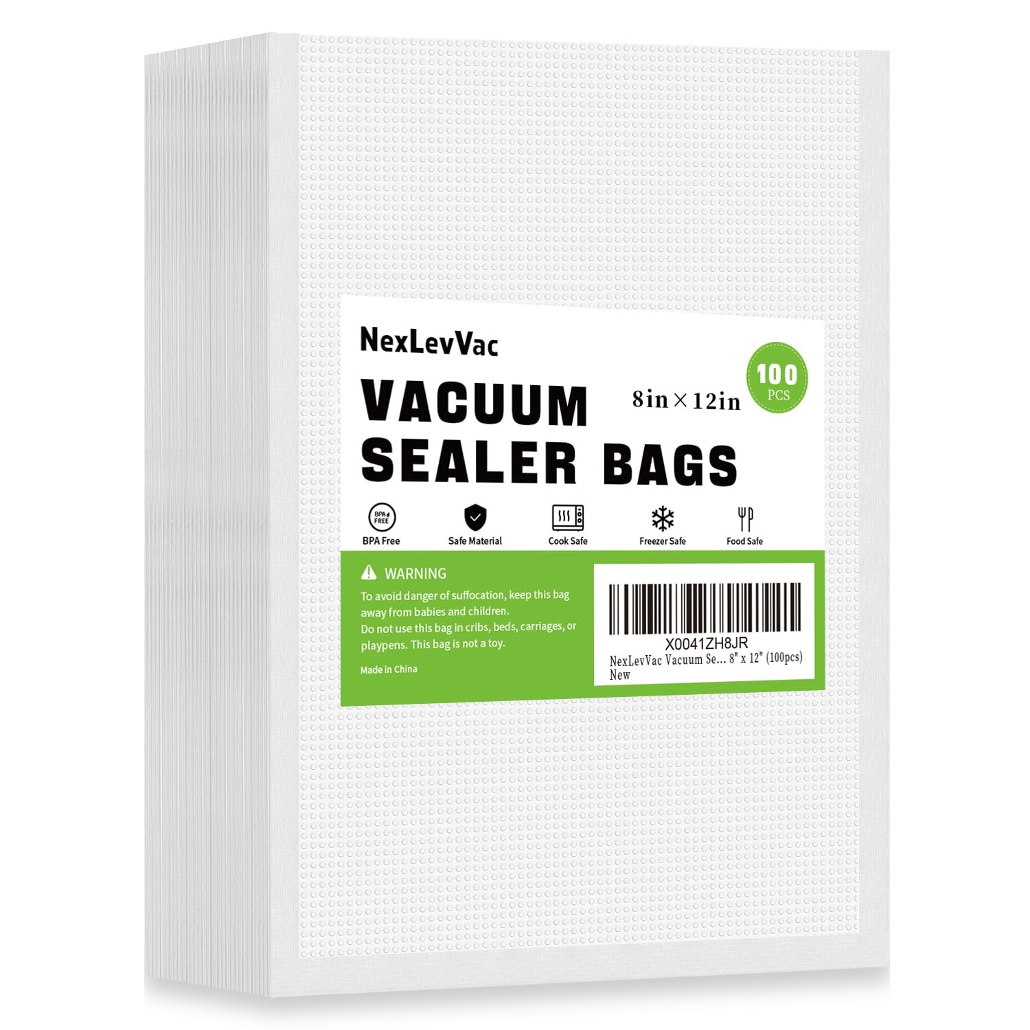 100 Quart Vacuum Sealer Bags 8x12 Inch Heavy Duty Commercial Grade for Food Storage