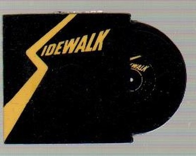 Sidewalk Record and Sleeve badge UK Sidewalk Small promo shaped plastic badge