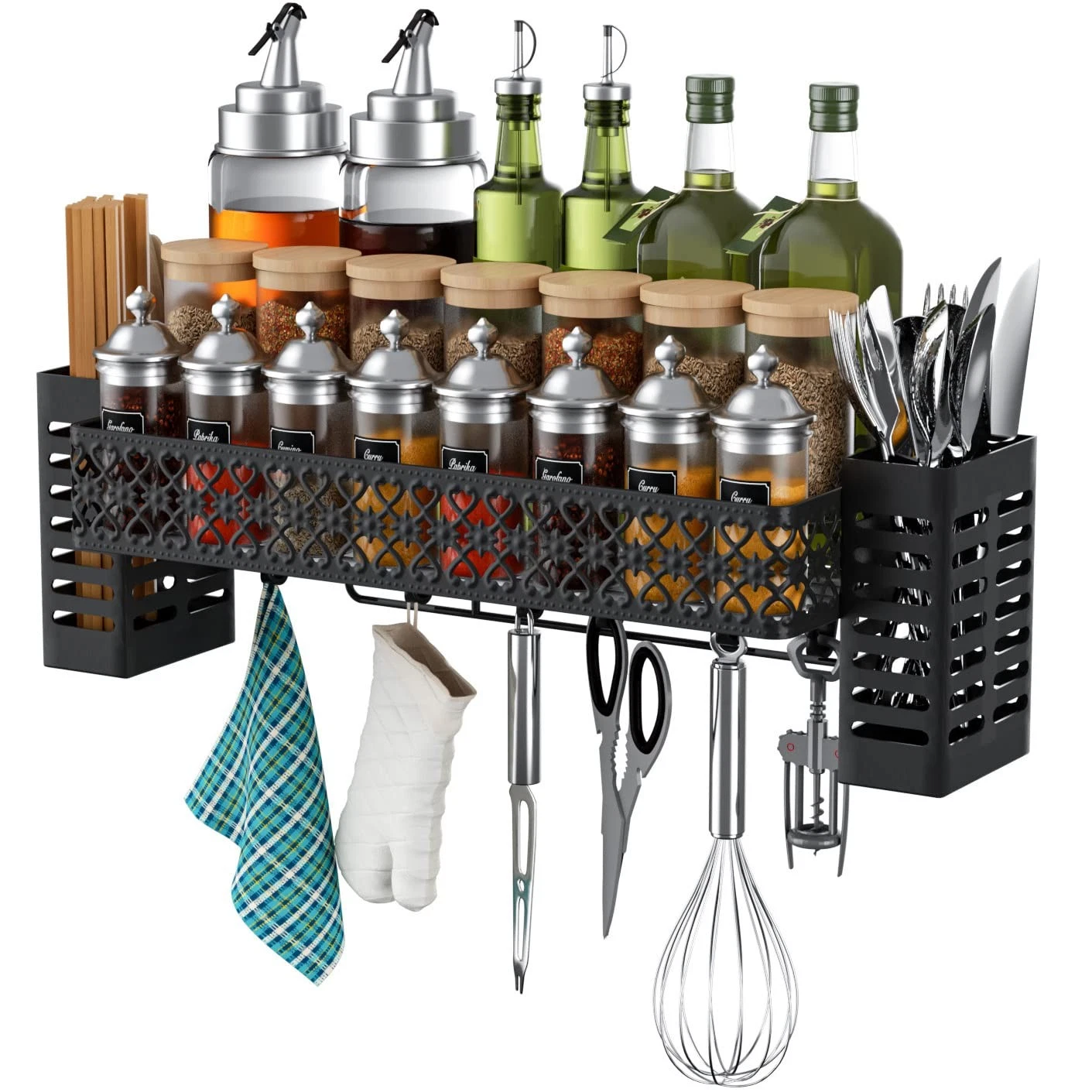 Hanging Spice Rack Wall Mount Over Stove Spice Organizer Shelf with Wall Hanging
Opens in a new wind