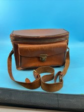Vintage Hard Brown Leather Camera Case Should...