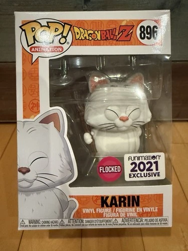 Funko Pop Dragon Ball Z 896 Funimation Exclusive Flocked Karin Korin Figure DMG