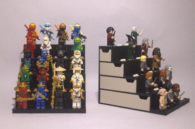 LEGO Minifigure Display Stand 40 Figure 3D Printed PLA Storage Drawers Black