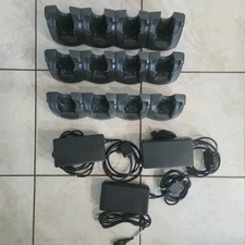 Lot of 3 Motorola Symbol CHS3000-4000C 4-Bay Scanner Chargers w/ OEM PSU