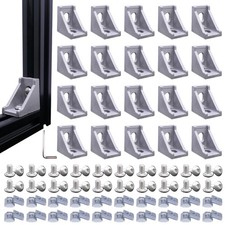 20 Sets 2020 Series Aluminum Extrusion Connector Corner Bracket T Nuts Screws