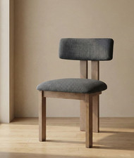 Scandic Set of 2 Black Dining Chair Seat Wooden Legs Walnut Finish