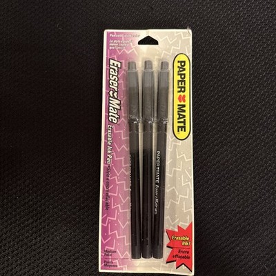 Paper Mate Vintage Double Heart Eraser Mate Ball 3 Pens Black SEALED Y2K Retro