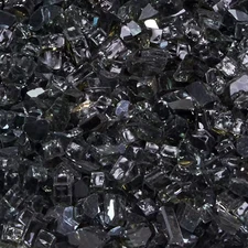 1/4 In. Premium Reflective Black Fire Glass - 10 Lb. Bag for Indoor and Outdoor