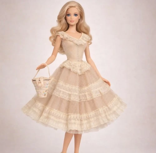 VTG Original 1960s Barbie #966 Plantation Belle Dress Slip Purse Tagged