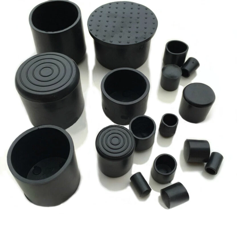 Black Chair Table Feet End Cover Caps Stick Pipe Tubing Cap PVC Rubber 6mm~63mm - Image 3 of 4