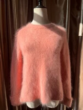 Angora Wool Sweater Blended Fuzzy Super Soft Side Slit