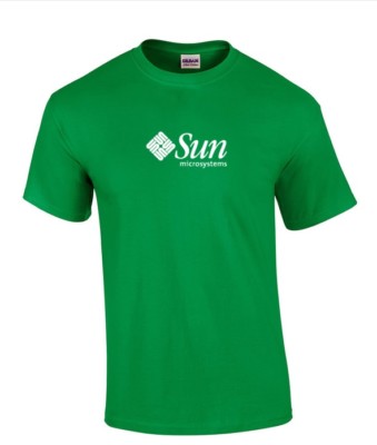 Sun Microsystems T-shirt Computer White Logo Geek Irish Green T Shirt S-5XL