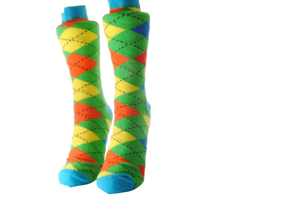 Calcetines de patrón a rayas inteligentes informales trabajo funky coloridos damas hombre regalo 4 pares Foto 4 de 4