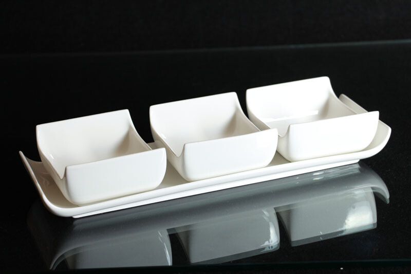 Dipschalen Set 4-tlg. Schalen-Set aus Porzellan Servierschale Snackschale neu