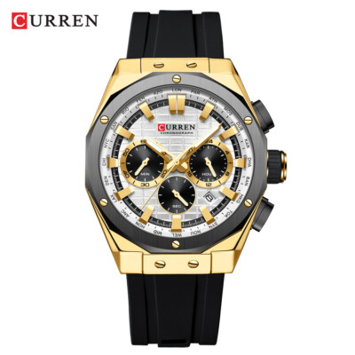 CURREN Men Watch Top Brand Multifunction Silicone Wristwatch Boys Sport Watches