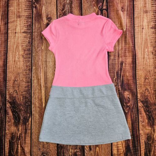 PINK & VIOLET Girl's Coral Pink/ Grey Marsha Dress Sequined Heart Size 7/8 - Picture 2 of 5