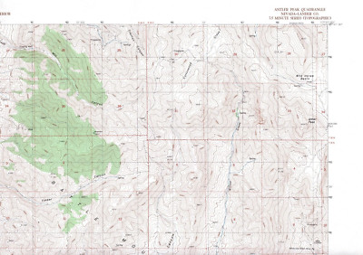 Antler Peak, Nevada 1984 Vintage USGS Topo Map 7.5 Quadrangle Topographic