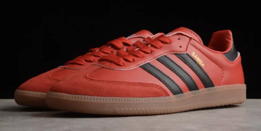 Adidas Samba Team FC Bayern Men Casual Soccer Shoe Red Black