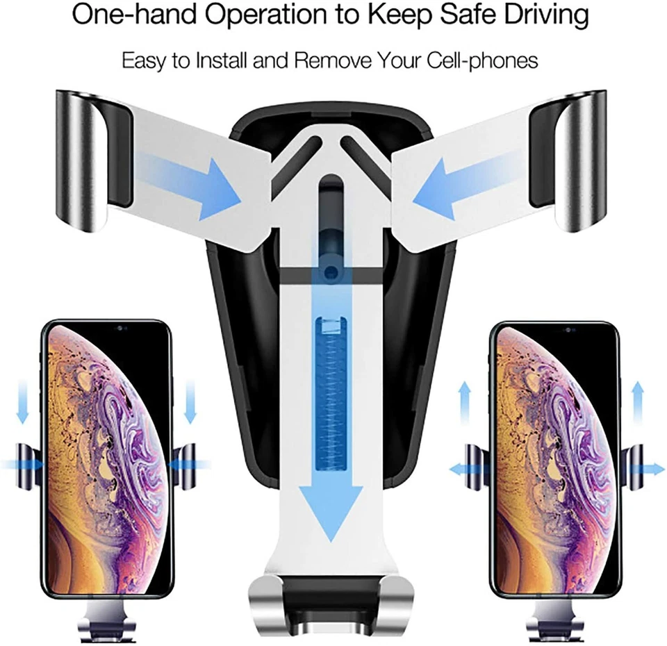 Car Phone Mount Air Vent Holder Universal Cell Phone Holder for Car Auto Locking - Image 2 of 4