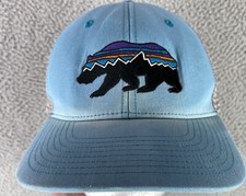 Patagonia Bear Trucker Hat Cap Men's 1 Size Blue Mesh Snap Back Embroidery