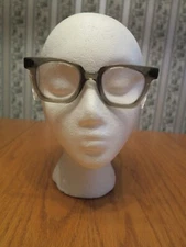 Vintage 6M PI Z87 Safety Glasses Clear Lens Side Shields Smoke Gray Frames
