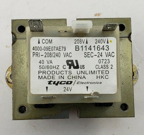 Products Unlimited Transformer 4000-09E07AE79 B1141643 PRI 208/240V SEC 24V 40VA