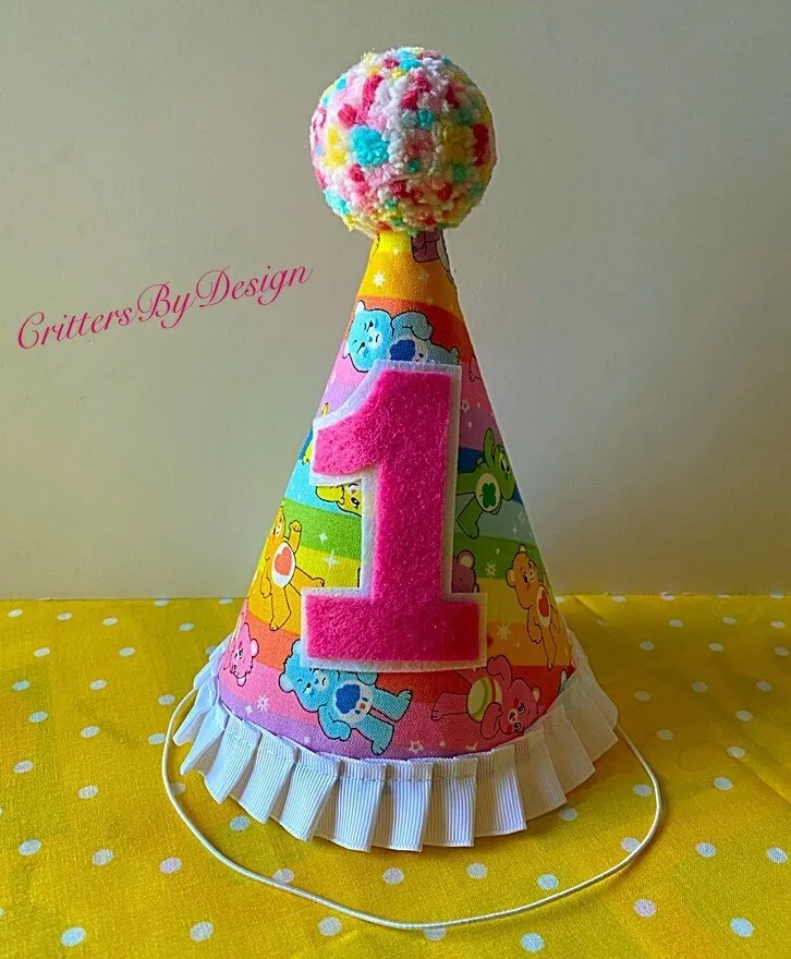 Care Bears First Birthday Hat, Care Bears Party Decorations “New Handmade”