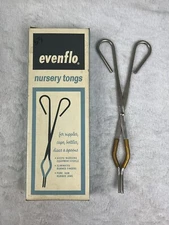 1964 Vintage Evenflo Nursery Tongs In Original Box Pure Gum Rubber Bottle Nipple