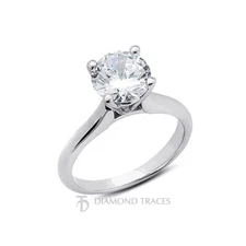 3ct G SI2 Round Earth Mined Certified Diamond 14k Gold Solitaire Engagement Ring