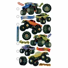 STICKO EK SUCCESS One 17-Pc Sheet Kid Fun Stickers Tires Big Monster Cars Trucks