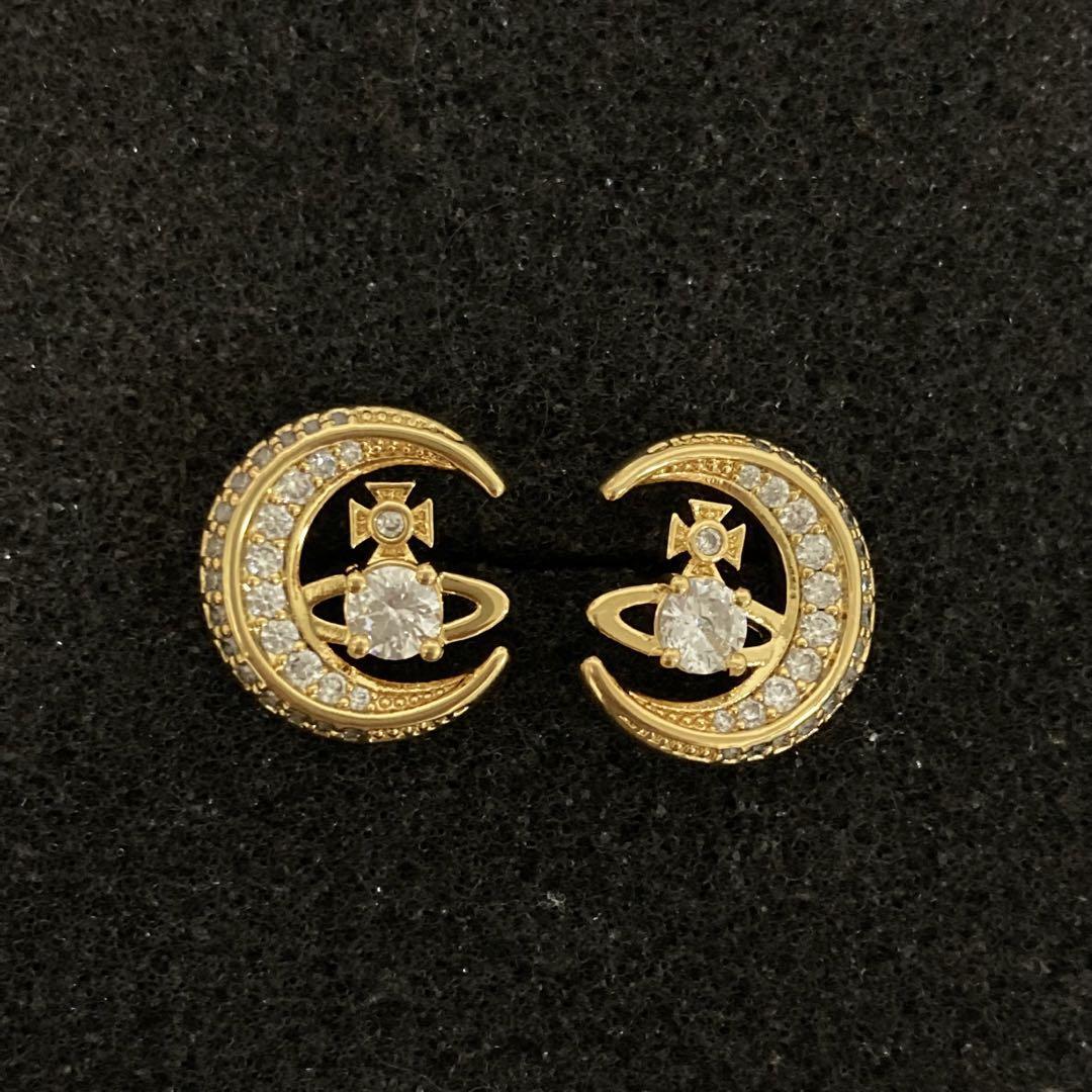 Vivienne Westwood DORINA MOONピアス　ゴールド Vivienne Westwood Earrings Pierced DORINA MOON Gold Top: 1.5