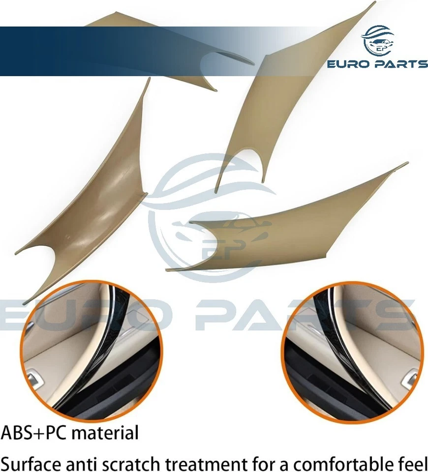 Capa de puxador de porta interna bege 4 peças para BMW 3 SeriesF30 F31 M3 F35 - Imagem 4 de 4