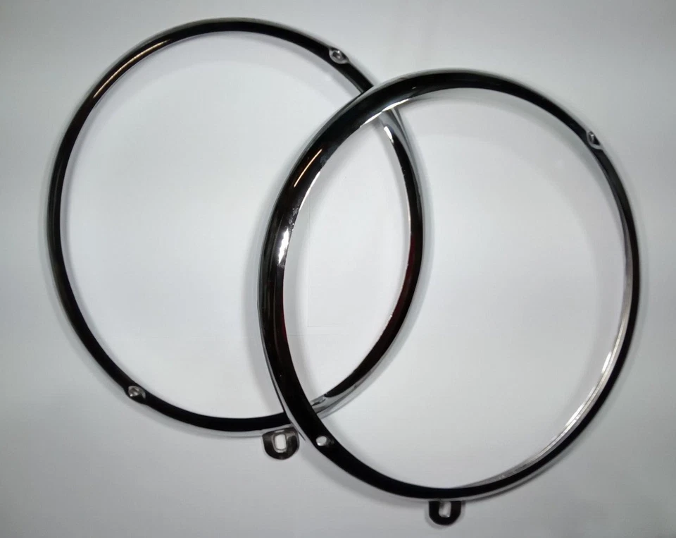 CHROME HEADLIGHT RIMS 一对诊断尖叫孔 1964 - 1966 大众啤酒杯 — 第 3/3 张图片